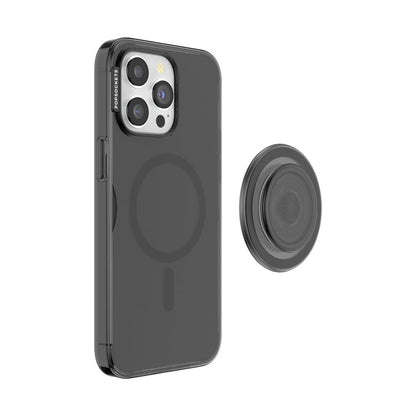 PopSockets iPhone 15 Pro Max Phone Case w/MagSafe- Translucent Black