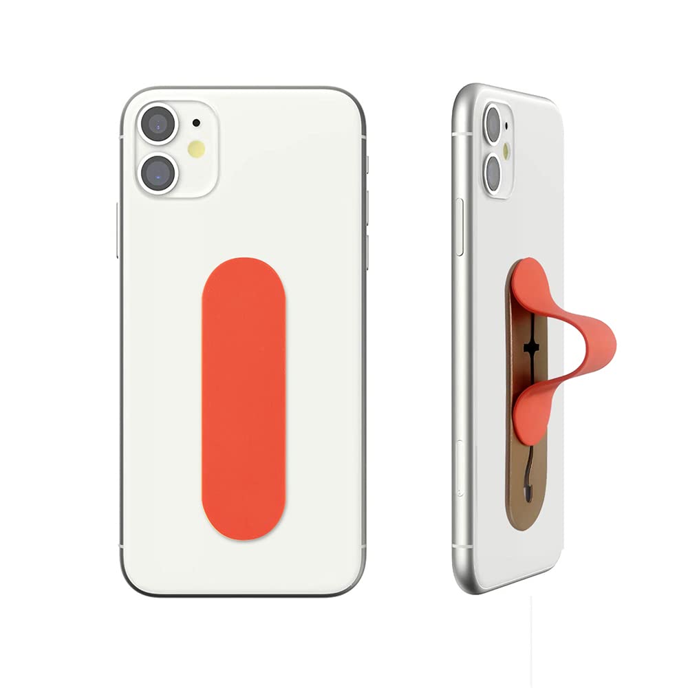 Momostick Flatstick, Cell Phone Finger Grip Strap Holder for Hand, Cell Phone Stand, New Slim Finger Loop Selfie Grip Compatible with Most Smartphones