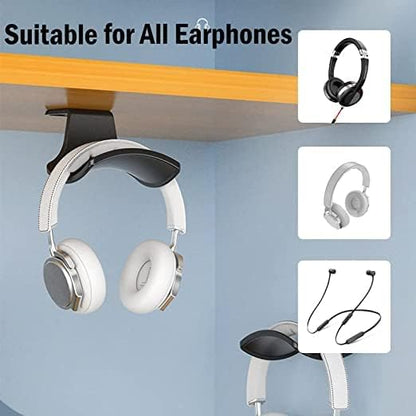 SIROLISA 2-Pack Never Fall Headphone Hook Wall Mount Headset Holder White