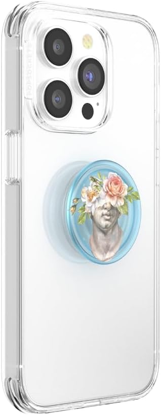PopSockets Adhesive Phone Grip, Holder, Phone Stand, Light Blue - Floral Bust