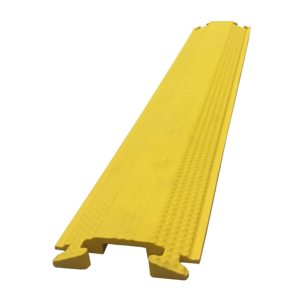 Kable Kontrol Drop Over Floor Cord Cover – 36” Inch Long 1 Channel Cable or Wire Protector – 20 Pcs Bulk Pack - Rubber Ramp for Indoor and Outdoor Use – Yellow