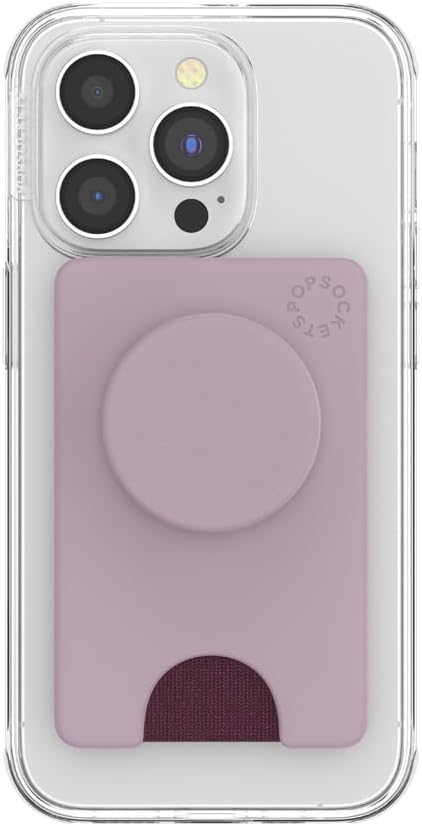 PopSockets Phone Wallet with Expanding Kickstand, Phone Card Holder - Blush Pink
