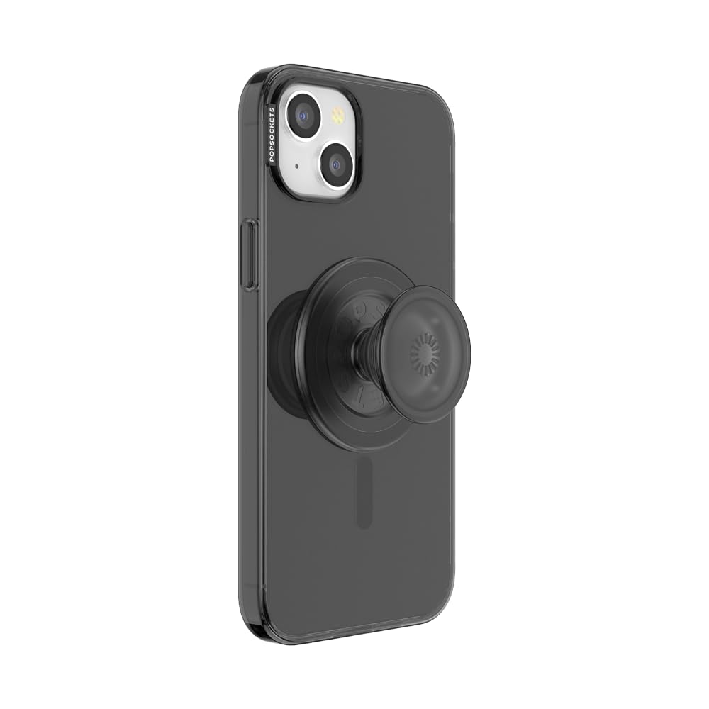 PopSockets iPhone 15 Pro Phone Case with MagSafe, Wireless Charging Compatible, White - Opalescent Clear