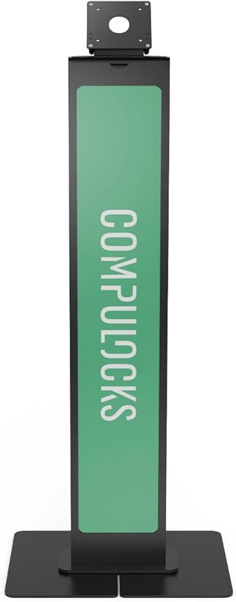 Compulocks Brandable VESA Floor Stand – Freestanding Secure Display Stand for tablets and ipad Up to 32 inch, Ideal for Retail, Exhibitions, and Events – Black