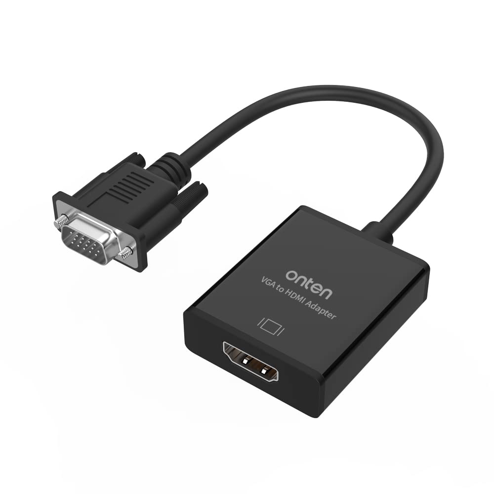 ONTEN VGA to HDMI Adapter VGA Male to HDMI Male Converter with 3.5mm Audio Jack(Input) for TV Stick, Raspberry Pi, Laptop, Monitor, PC, Tablet, Digital Camera, Etc (3 m)