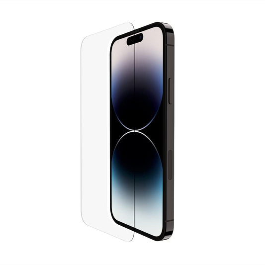 Belkin TemperedGlass iPhone 14 Pro Screen Protector - iPhone 14 Pro Accessories - Easy Application With Installation Guide Tray - Tempered Glass Antimicrobial Screen Protector - 9H Hardness Tested