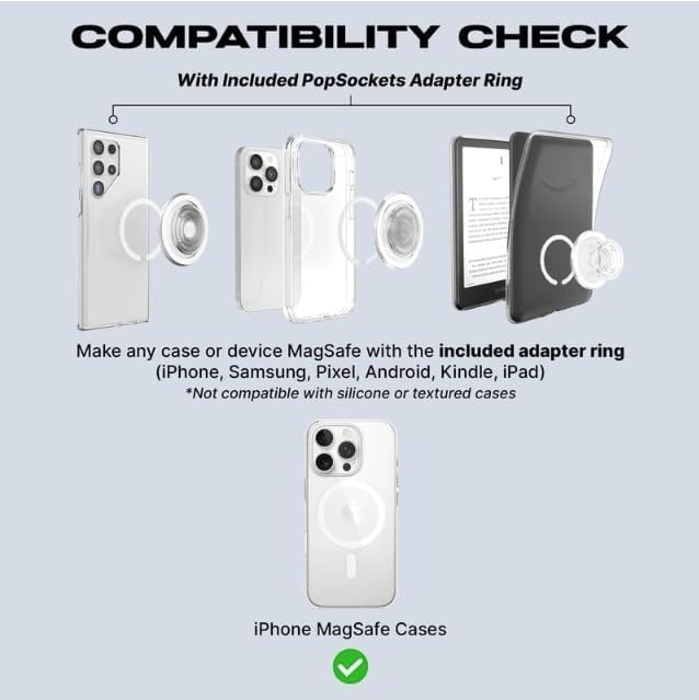 PopSockets Phone Grip for MagSafe with Kickstand, Magnetic Stand, Swappable Top, Secure Hold for iPhone MagSafe Cases, Phone & Tablet Grip - Soft Touch Dusk
