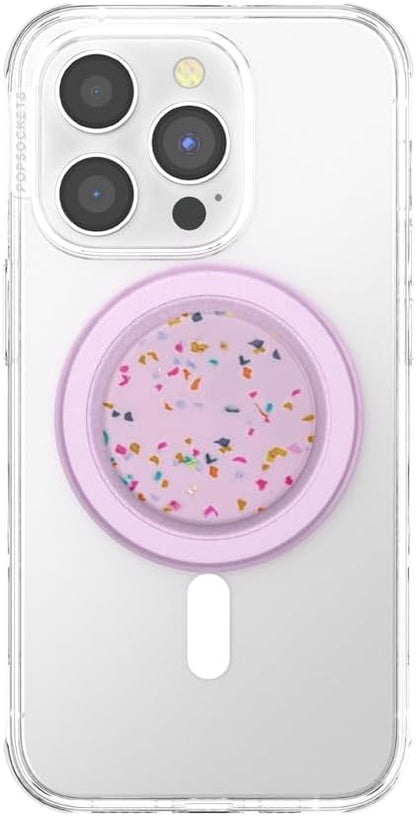 PopSockets Phone Grip for MagSafe with Kickstand, Magnetic Stand, Swappable Top, Secure Hold for iPhone MagSafe Cases, Phone & Tablet Grip - Circus Regrind Sugar Plum