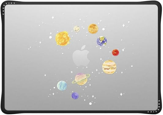 CASETiFY Impact MacBook Air 15" (M2-M4) Case [Cushioned Impact Corners/Scratch-Resistant/Anti-Slip Grip] - Solar System - Clear Black