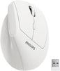 PHILIPS Ergonomic Mouse - Vertical Mouse with 800/1200/1600 Adjustable DPI, 6 Silent Buttons, Auto Power Saving,Light Weight,2.4GHz Wireless Mouse for Laptop,Desktop, PC- White