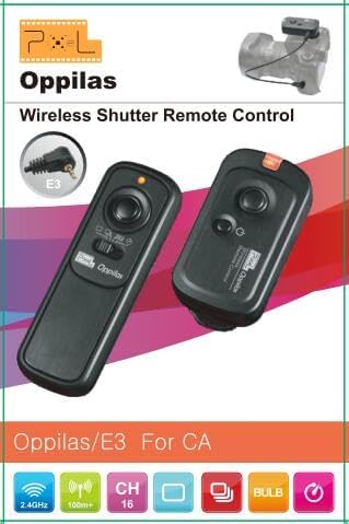 Pixel 2.4GHz Digital Wireless Remote Shutter Release E3 Compatible with Canon, Pentax, Contax, Sigma, etc. Replaces Canon RS-60E3 Replaces Fujifilm RR-100 Replaces Olympus RM-CB2