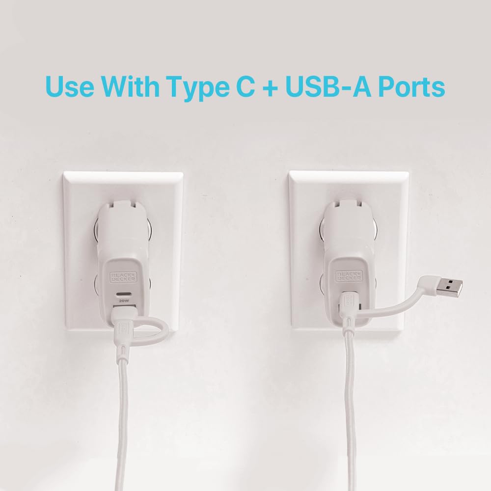 BLACK+DECKER USB C Multi Charging Cable, Fast Multi Charger Cable w/Adapter
