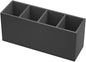 NIUBEE Acrylic Pen Holder 4 Compartments, Black Pencil Organizer Cup for Countertop Desk Accessory Storage (Black)