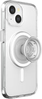 PopSockets iPhone 15 Case with Round Phone Grip Compatible with MagSafe, Phone Case for iPhone 15, Wireless Charging Compatible - Clear