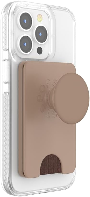 PopSockets Phone Wallet for MagSafe, Phone Card Holder with Grip, Neutral - Latte