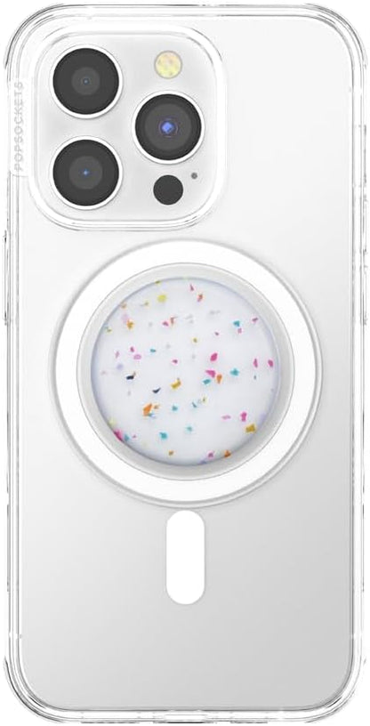 PopSockets Phone Grip for MagSafe with Kickstand, Magnetic Stand, Swappable Top, Secure Hold for iPhone MagSafe Cases, Phone & Tablet Grip - Circus Regrind Coconut Crème