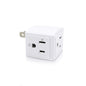 SYCON Adapter Outlet Extender, 2-Prong to 3-Prong Mini Wall Plug, Multi Outlet Splitter with 3 Outlets
