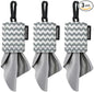 SPUDZ Classic Microfiber Lens Cleaner – Clip-On Pouch, Washable – for Binoculars, Scopes, Glasses, Screens | Gray Chevron, 6 x 6 Inch (3-Pack)
