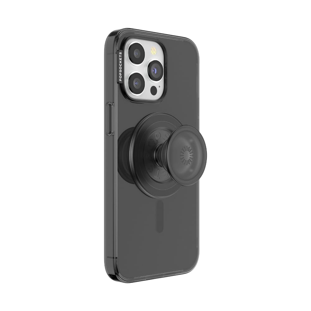 PopSockets iPhone 15 Pro Max Phone Case w/MagSafe- Translucent Black