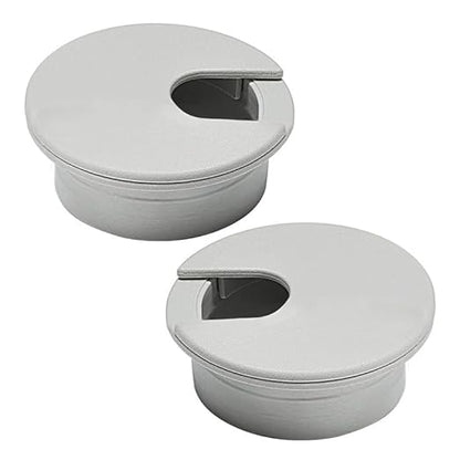 2 Pcs Desk Grommet 2" / 50 mm, Desk Cord Hole Cover, Cable Grommet ABS Plastic, Desk Hole Grommet for Home & Office Pc, Detachable Cable Cord Organizer-Light Grey
