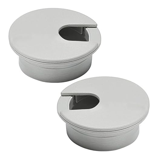 2 Pcs Desk Grommet 1-3/8" / 35 mm, Desk Cord Hole Cover, Cable Grommet ABS Plastic, Desk Hole Grommet for Home & Office Pc, Detachable Cable Cord Organizer-Light Grey
