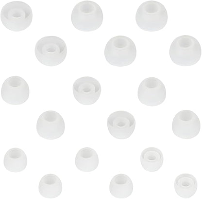Replacement Earbud Tips - Silicone Ear Covers for In-Ear Headphones - 9 Pairs (S, M, L)