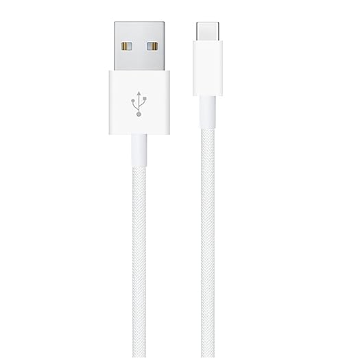 Woven TV Remote USB C Charger Cable for Apple TV Remote 3rd Gen/4th Gen, Siri Remote 3rd Gen, [MFi Certified] USB A to USB-C Cord Fast Charging for Apple/Samsung Smart TV Remote Control - White
