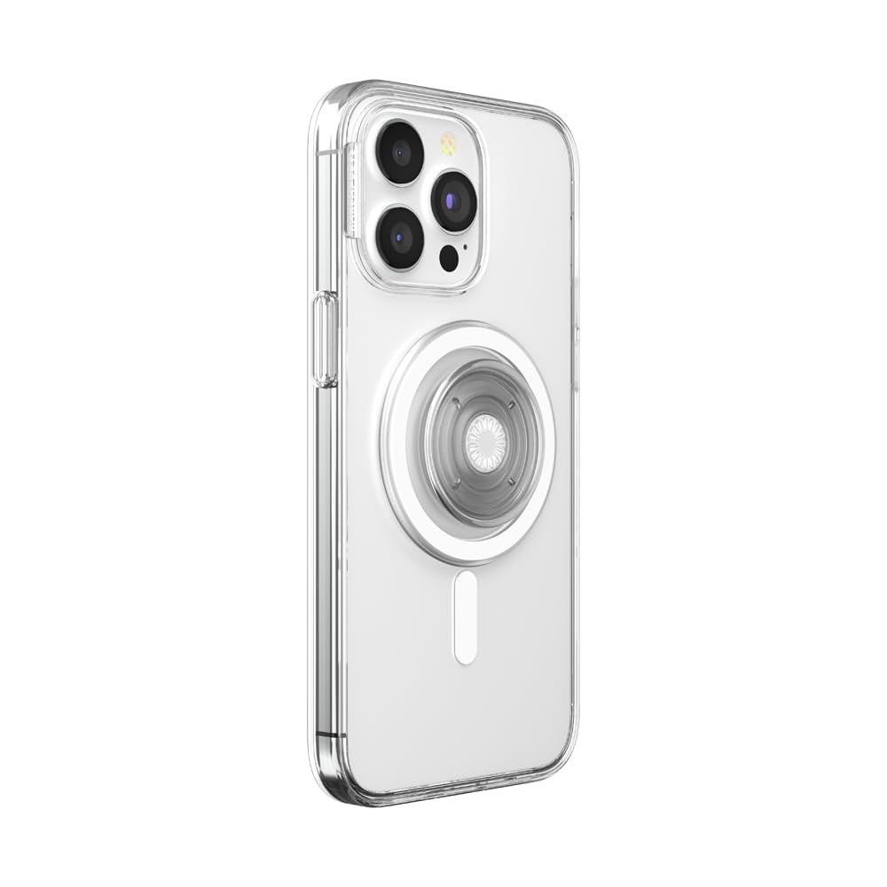 PopSockets iPhone 15 Pro Max Phone Case with MagSafe, Wireless Charging Compatible, Black - Translucent Black