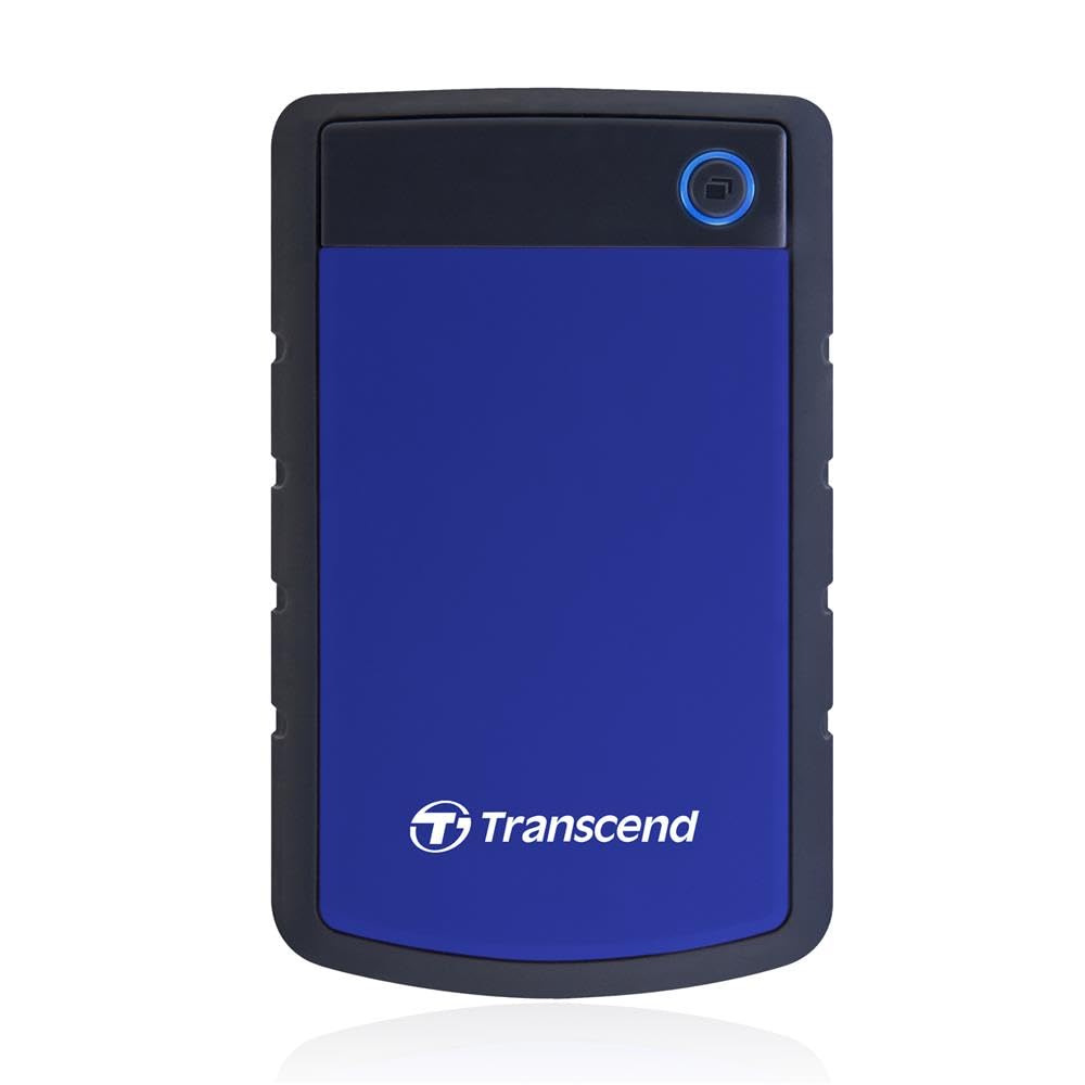 Transcend 4TB StoreJet 25H3 Rugged Portable HDD, One Touch Backup