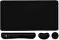 4-in-1 Large Gaming Mouse Pad, Keyboard Wrist Rest Pad & Wrist Support Mousepad Set, Extended Desk Pad Waterproof Desk Mat for Home Office Study Game-Black