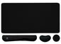 Keyboard Mouse Pad Set, Extended Mouse Pad+Keyboard Wrist Rest Support, Memory Foam Ergonomic Easy Typing, 3Pcs (35.4×15.7 in) Desk Pad Set for Home Office Study Game - Malachite Marble