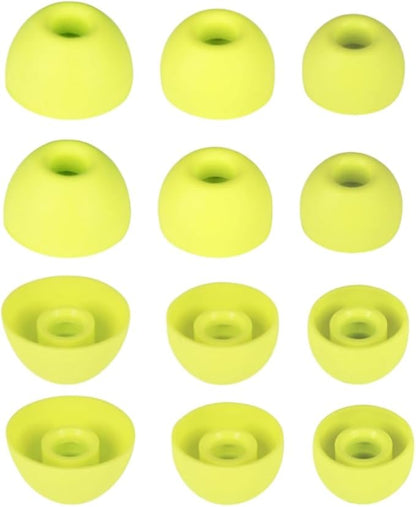 Replacement Ear Tips for Beats Fit Pro, Beats Studio Buds+, Beats Studio Buds, Beats Solo Buds Silicone Earbuds Washable Noise Isolation, Fit in The Charging Case, 6 Pairs S/M/L (Volt Yellow)