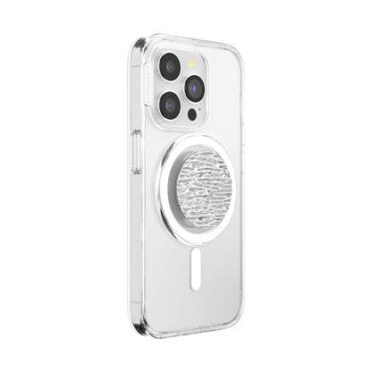 PopSockets Phone Grip for MagSafe, Magnetic Holder, Phone Stand, Silver - FATA Morgana Chrome