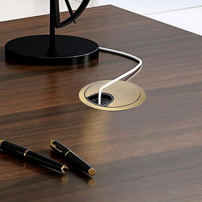 Desk Grommet for Wire Organizer,PC Computer Desk Plastic Grommet Cord, Tidy Cable Hole Cover Organizers,2 Pack (60mm, Gold)
