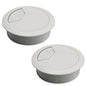 2 Pcs Desk Grommet 2-1/16" / 53 mm, Desk Cord Hole Cover, Cable Grommet ABS Plastic, Desk Hole Grommet for Home & Office Pc, Detachable Adjustable Cable Cord Organizer-Light Grey