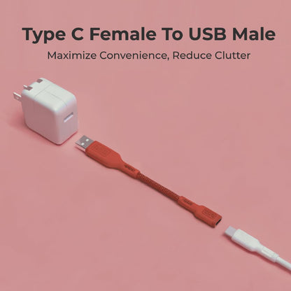 BLACK+DECKER USB C to USB Adapter [2 Pack] Type C Female to USBA, Coral