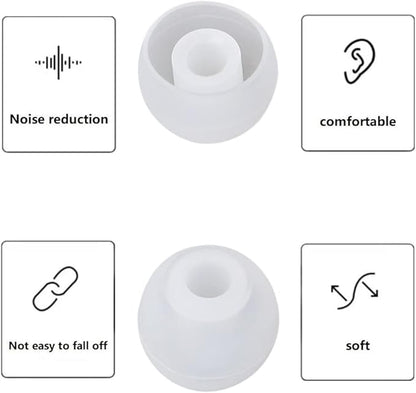 36 Pieces Small Earbud Tips Soft and Comfortable Ear Bud Replacement Pieces Silicone Fit Most in-Ear Headphones，Inner Hole 3.8mm -5.5mm，Small Clear White Replacement Eartips