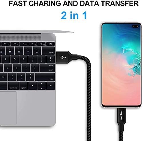 etguuds 4ft USB A to USB C Cable 3A Fast Charging, 2-Pack USB A to USB Type C Charger Cord for iPhone 16 15 Pro/Pro Max/Plus, for Samsung Galaxy S24 S23 S22 S21 S20 S10 A55 A54 Flip Note, Moto, Black