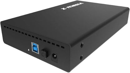 X-MEDIA XM-EN3251U3-BK 3.5-Inch USB 3.0 SATA Aluminum Hard Disk Drive HDD External Enclosure Case, Support 2.5/3.5-Inch SATA / SSD Hard Disk Drive
