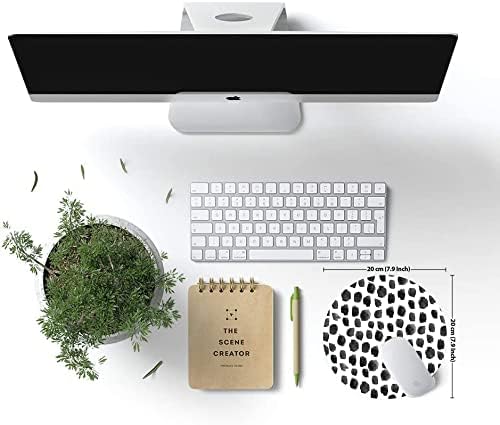 Round Mouse Pad, Polka Dot Print Premium-Textured Mouse Mat, Small Non-Slip Rubber Base Round Mousepad with Designs for Working and Gaming