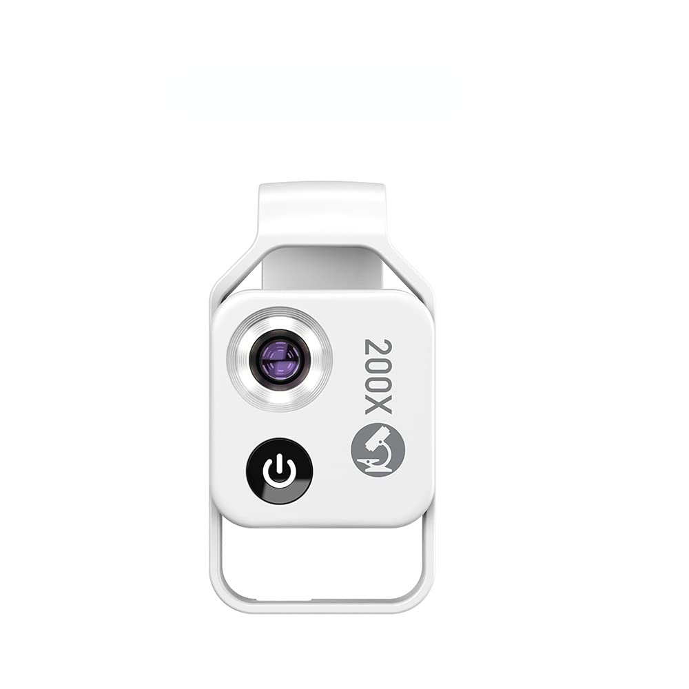 200X Magnification Microscope Lens withCPL Mobile LED Light Micro Pocket Macro Lenses for iPhone Samsung All Smartphones (Black with CPL)