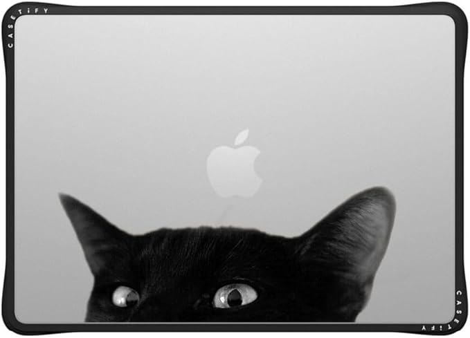 CASETiFY Impact MacBook Air 13.6" (M2-M4) Case [Cushioned Impact Corners/Scratch-Resistant/Anti-Slip Grip] - CAT - Clear Black