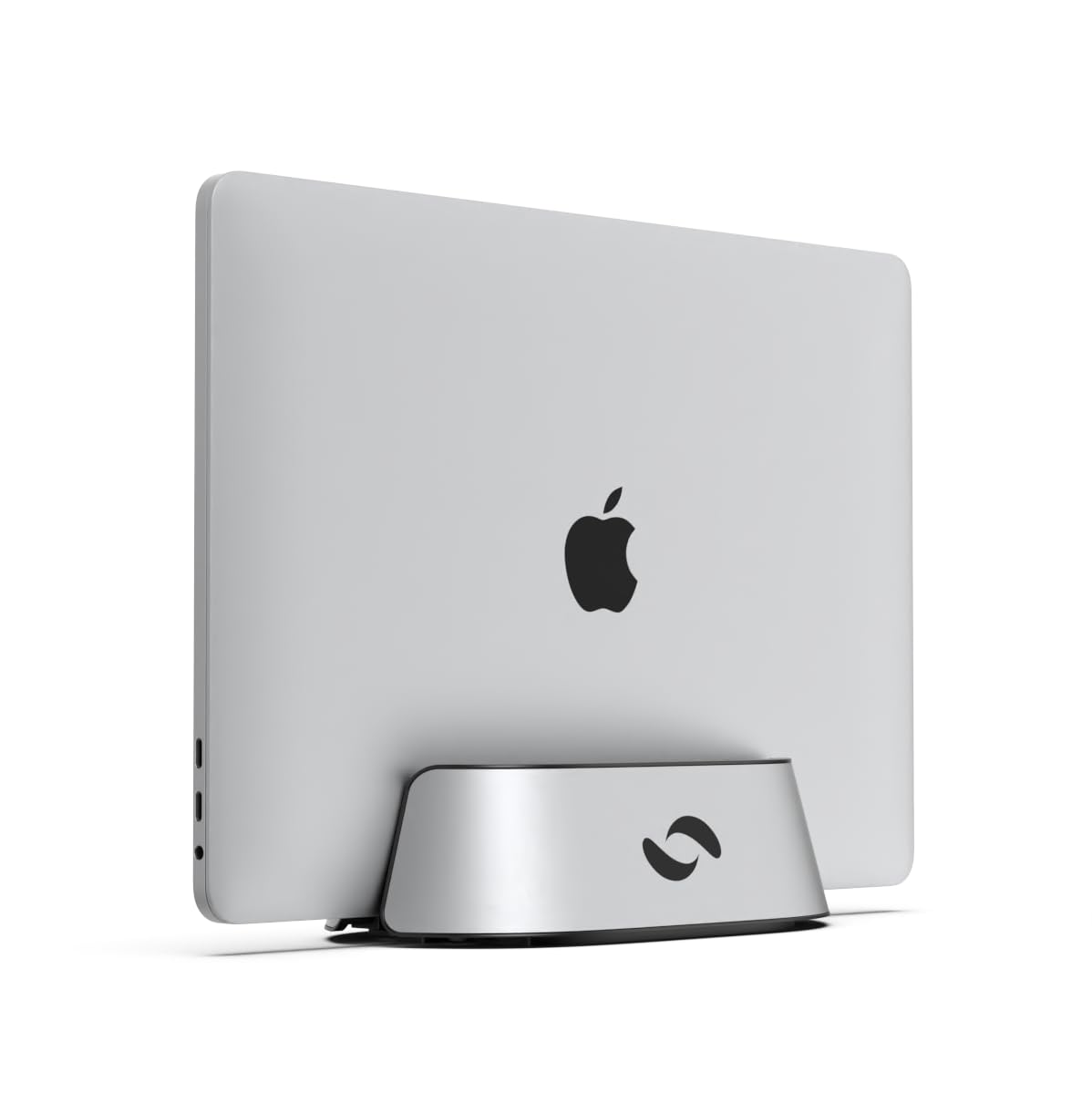 HumanCentric Vertical Laptop Stand in Black Walnut Wood, Adjustable
