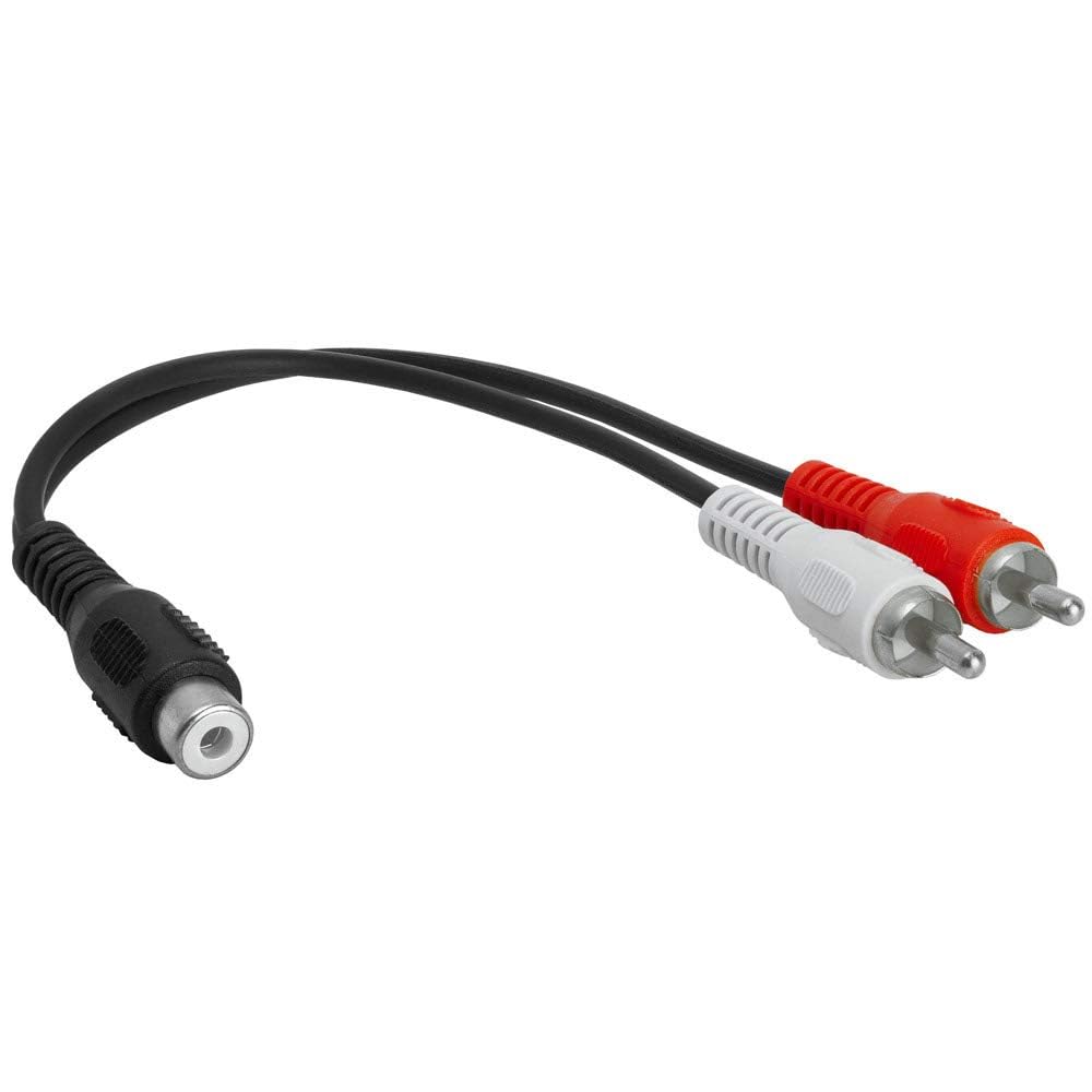 Cmple - [5 Pack 2 RCA Male to 1 RCA Female Stereo Audio Y-Cable, 2 RCA Plugs to 1 x RCA Jack Y-Adapter Subwoofer Cable