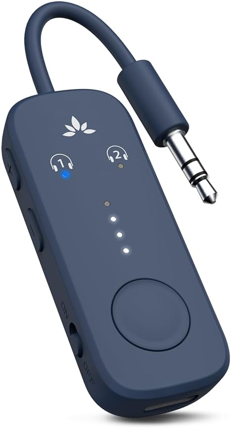 Avantree Relay - Airplane Bluetooth Adapter for 2 AirPods or Headphones