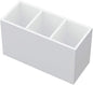 NIUBEE Acrylic Pen Holder 3 Compartments, White Pencil Organizer Cup for Countertop Desk Accessory Storage