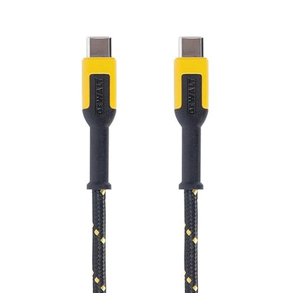 DEWALT Heavy Duty USB C Cable, Jobsite 60 Watt USB C Cable, High Speed Type-C to Type-C, Fast Charge PD USBC Fast Charging Cord for iPhone 16/15 Plus Pro Max, MacBook, iPad, Samsung Galaxy, 6 ft