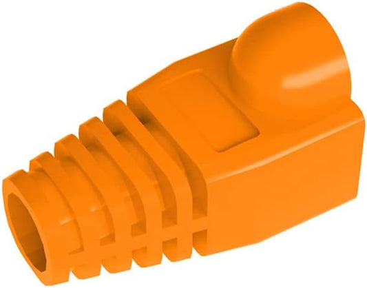 VIVOCH 50 Pcs Cat5 Cat5E Cat6 Strain Relief Boot, RJ45 Plug Connector Cover Modular Network Plug Cap Cable Connector Boots, Orange