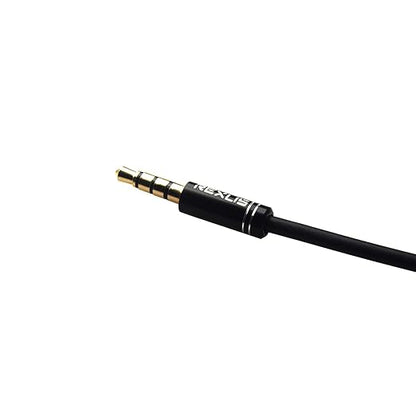 REXUS Black 3.5mm Y Splitter Stereo Audio Cable 4-Pole Male to 2 Female for Headphone, Headset Splitter Adapter Extension Aux Cable, Compatible MobilePhone and New Version Laptop(M22F35H)