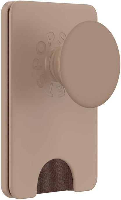 PopSockets Phone Wallet for MagSafe, Phone Card Holder with Grip, Neutral - Latte